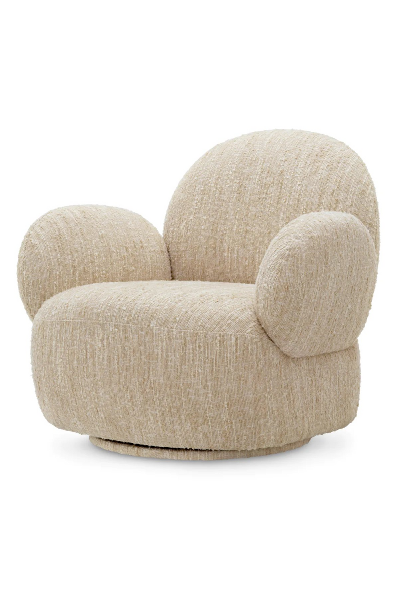 Bouclé Cream Swivel Chair | Eichholtz Madrone | Oroatrade.com