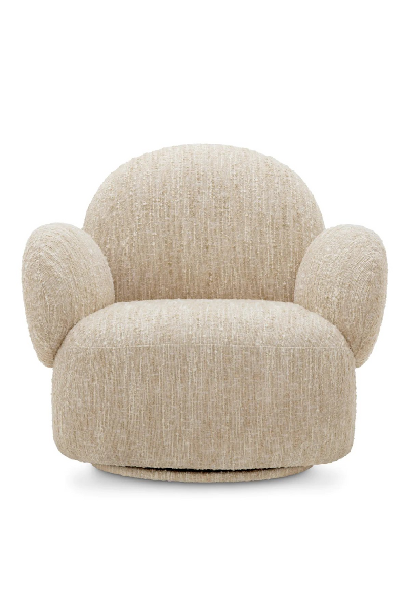 Bouclé Cream Swivel Chair | Eichholtz Madrone | Oroatrade.com