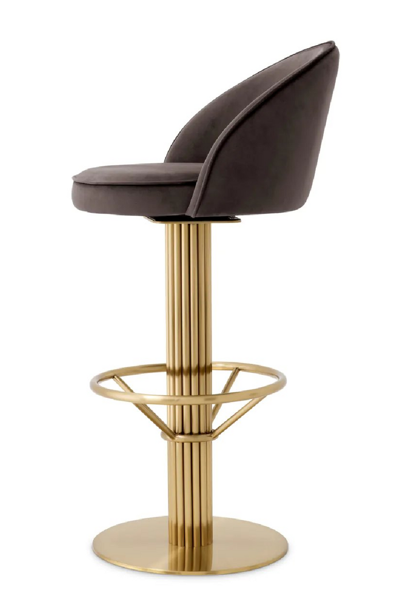 Gray Velvet Bar Stool | Eichholtz Dorland | Oroatrade.com