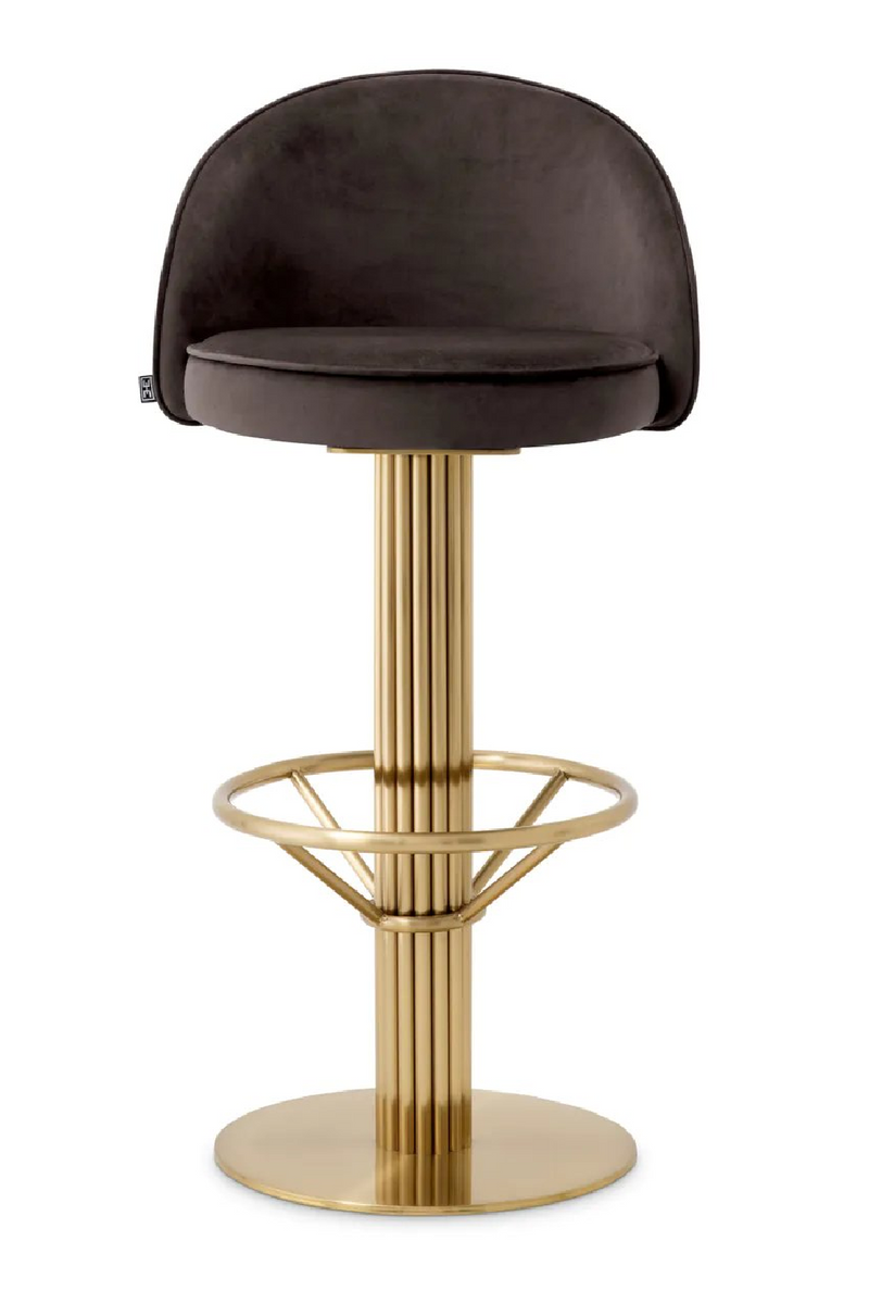 Gray Velvet Bar Stool | Eichholtz Dorland | Oroatrade.com