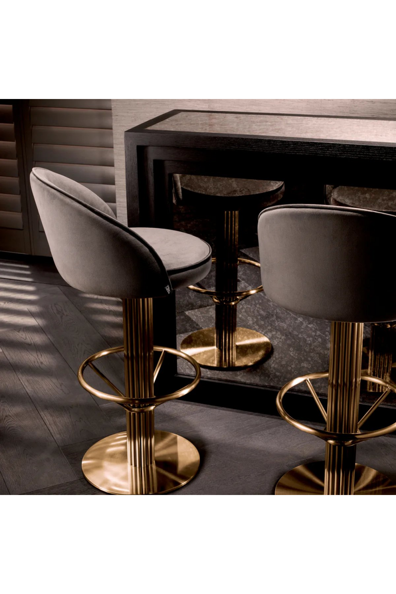 Gray Velvet Bar Stool | Eichholtz Dorland | Oroatrade.com