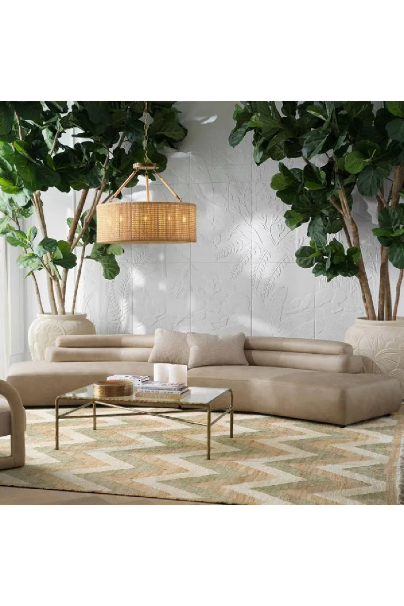 Beige Leather Curved Sofa | Eichholtz Marvella | Oroatrade.com