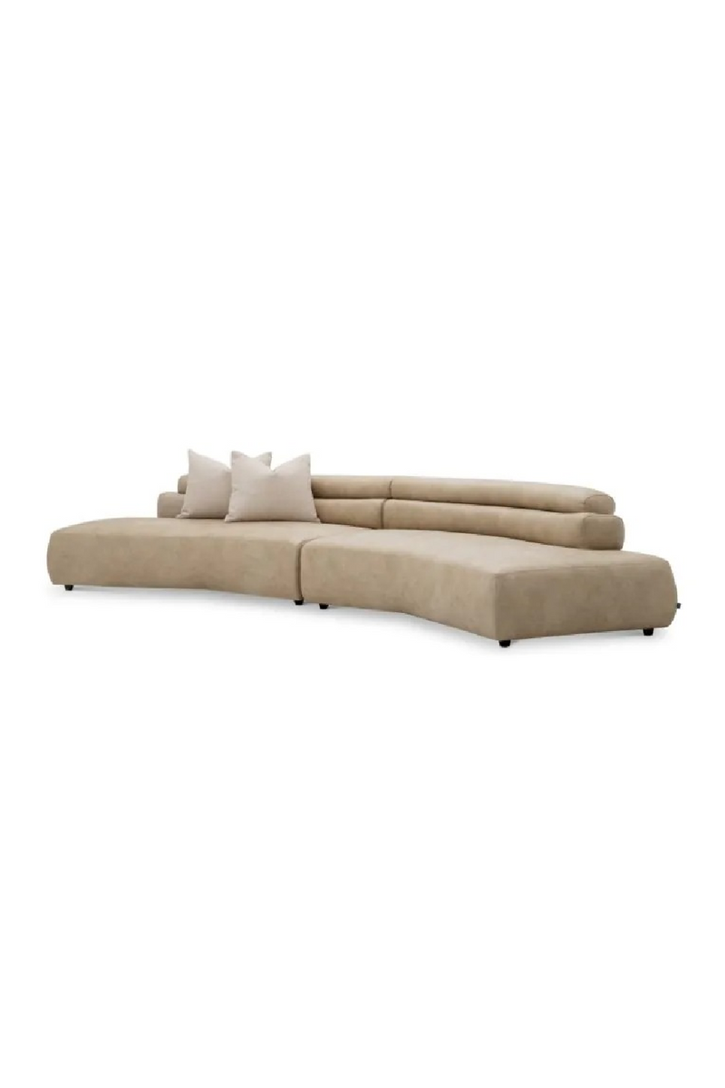 Beige Leather Curved Sofa | Eichholtz Marvella | Oroatrade.com
