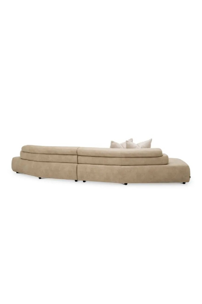 Beige Leather Curved Sofa | Eichholtz Marvella | Oroatrade.com