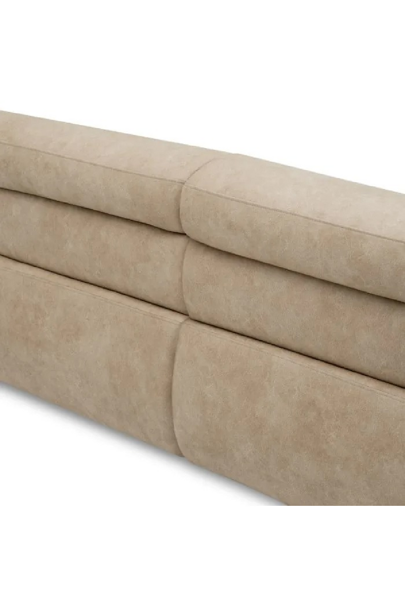 Beige Leather Curved Sofa | Eichholtz Marvella | Oroatrade.com