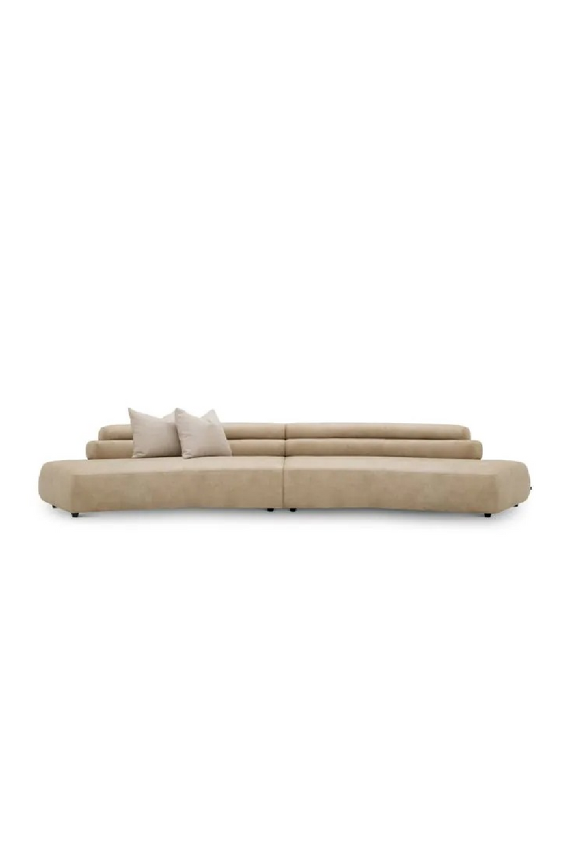 Beige Leather Curved Sofa | Eichholtz Marvella | Oroatrade.com