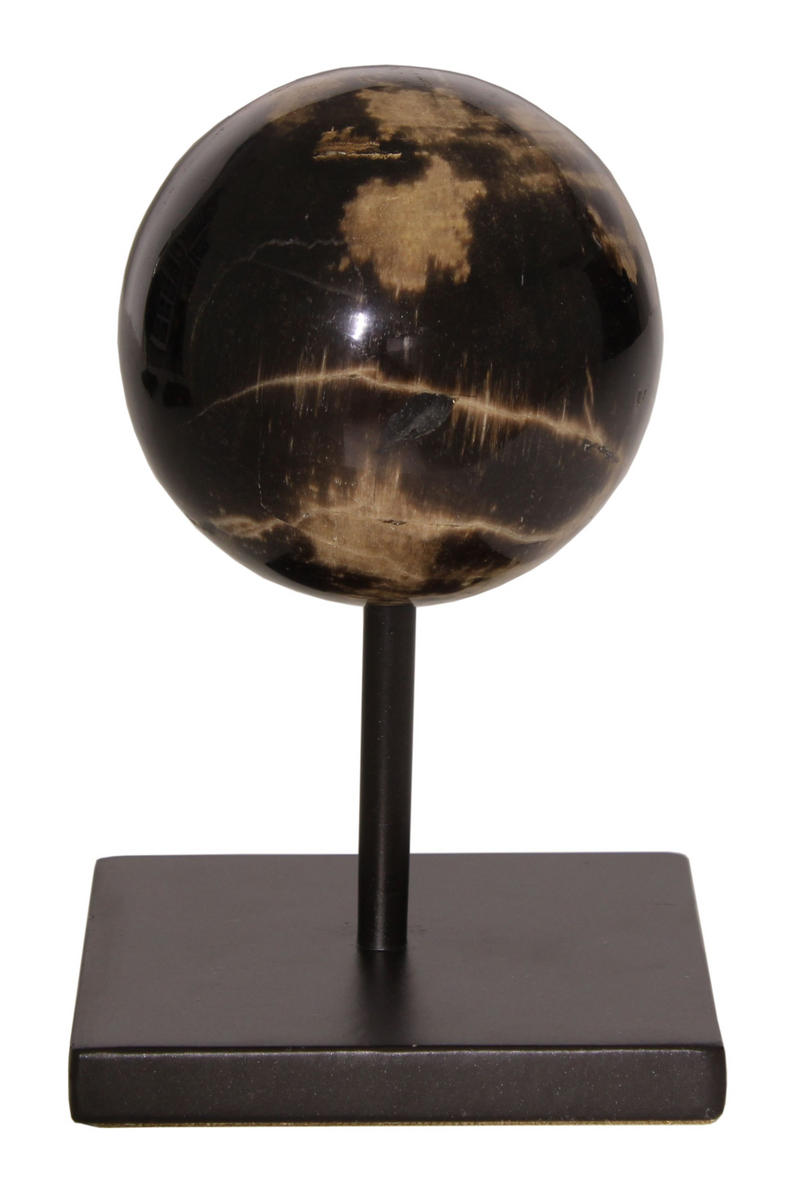 Petrified Wood Sphere On Stand | Andrew Martin | Oroatrade.com