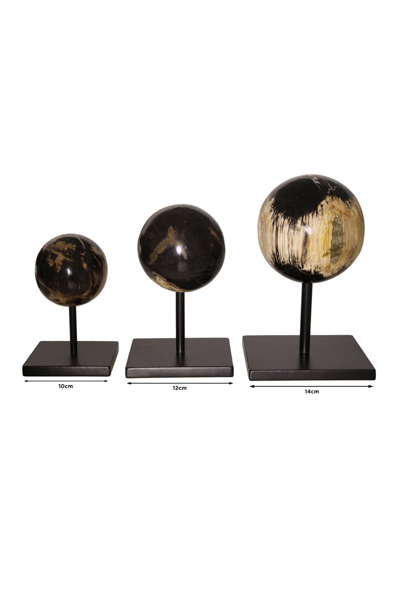 Petrified Wood Sphere On Stand | Andrew Martin | Oroatrade.com