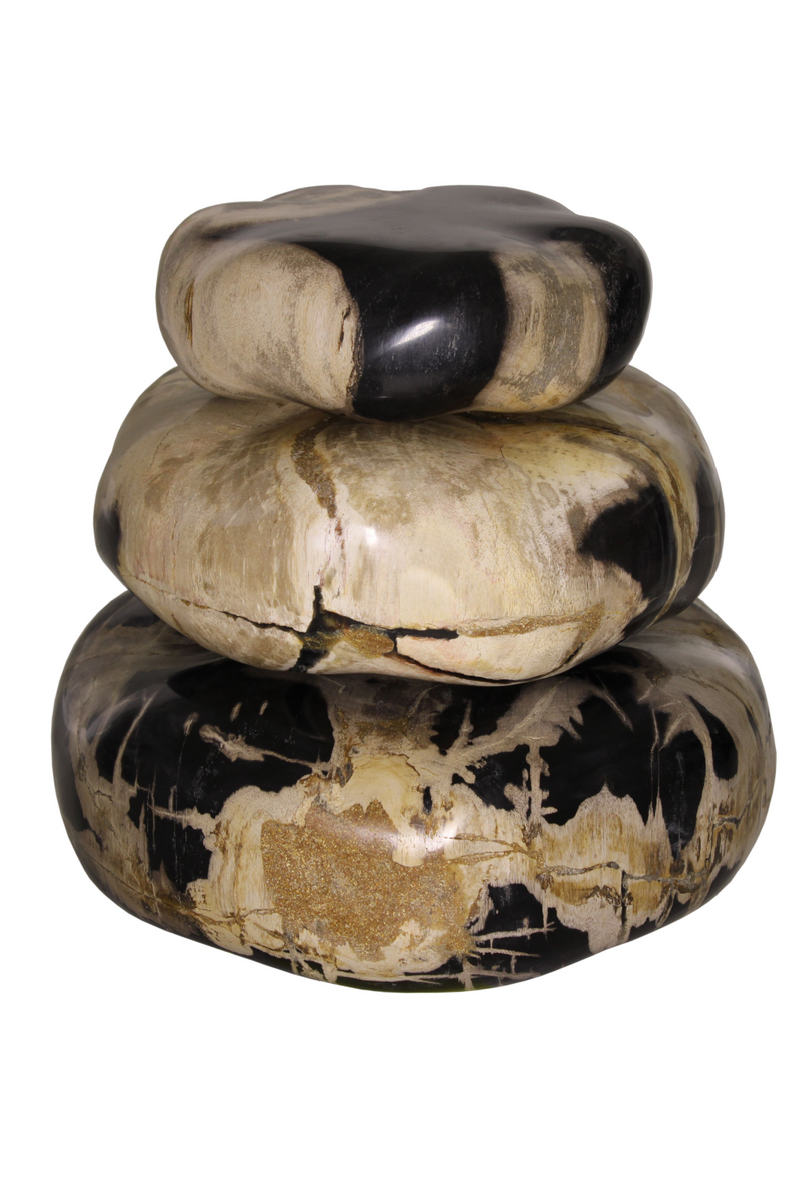 Petrified Wood Stacked Stone Set (3) | Andrew Martin | Oroatrade.com