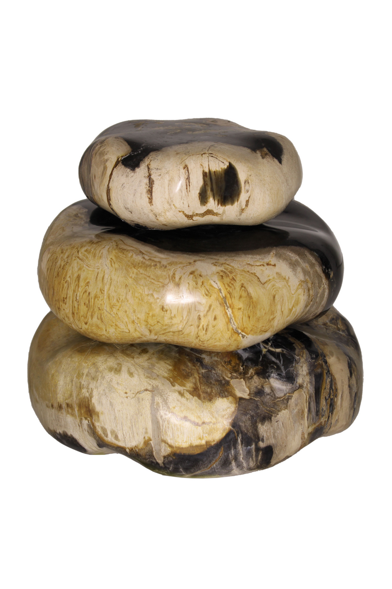 Petrified Wood Stacked Stone Set (3) | Andrew Martin | Oroatrade.com