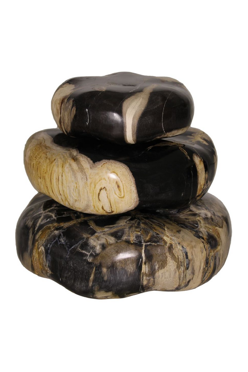 Petrified Wood Stacked Stone Set (3) | Andrew Martin | Oroatrade.com