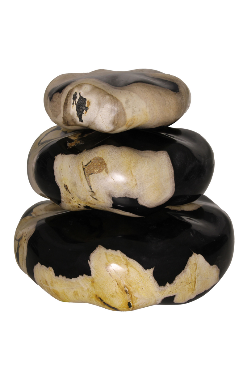 Petrified Wood Stacked Stone Set (3) | Andrew Martin | Oroatrade.com