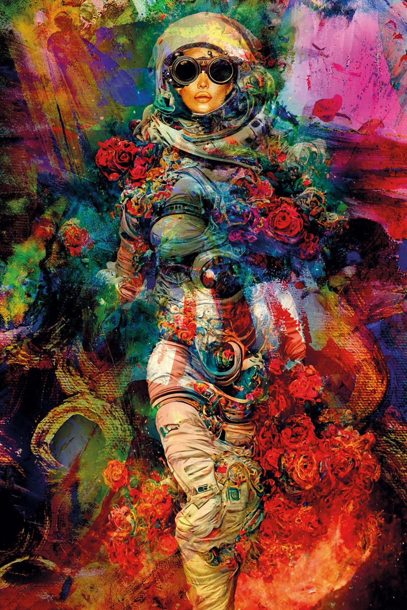 Woman Astronaut Photographic Art | Andrew Martin Space Flowers | Oroatrade.com