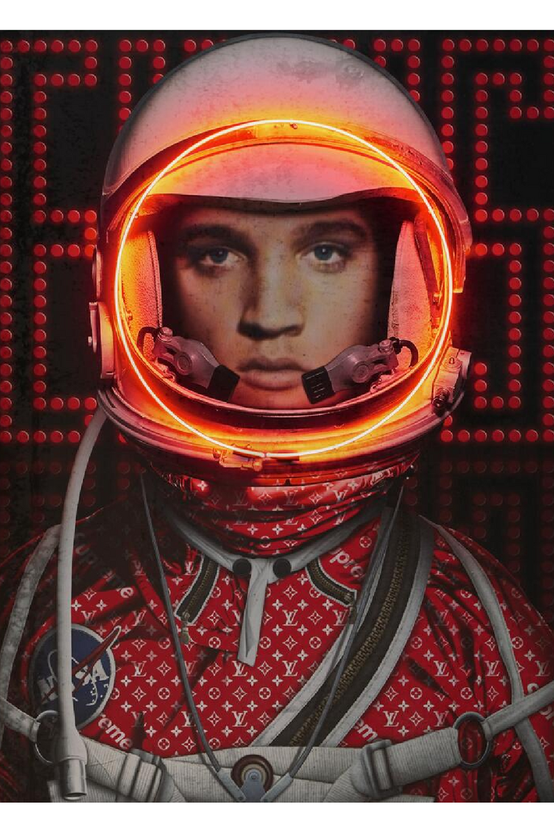 Retro Red Neon Artwork | Andrew Martin Space Man Elvis | Oroatrade.com