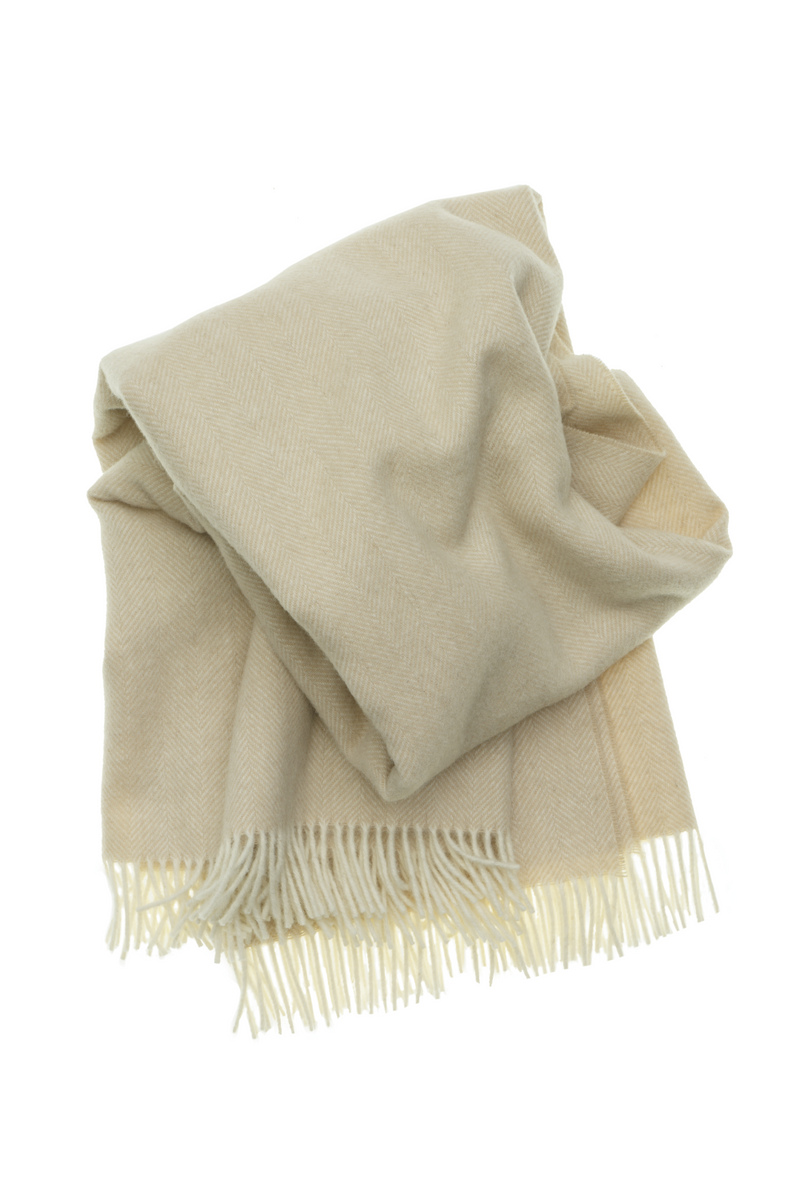 Wool Fringed Throw | Andrew Martin Herringbone