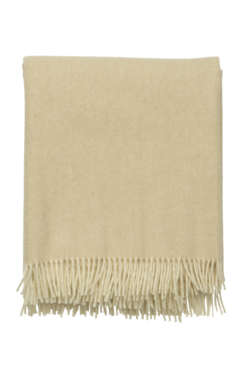 Wool Fringed Throw | Andrew Martin Herringbone