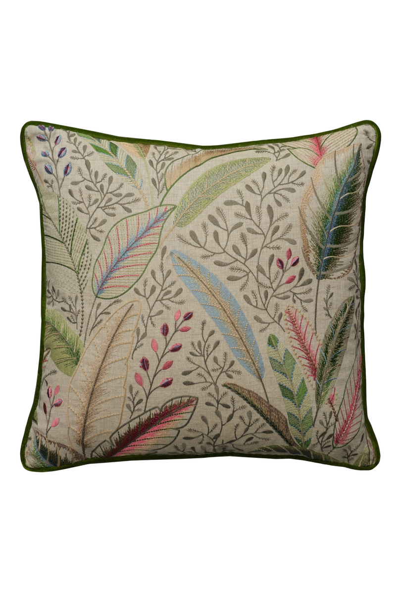 Foliage Embroidery Linen Cushion | Andrew Martin Spirit | Oroatrade.com