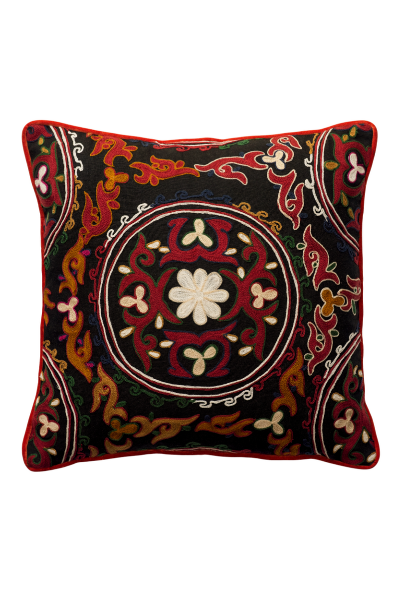 Floral Embroidered Linen Cushion | Andrew Martin Yurt | Oroatrade.com