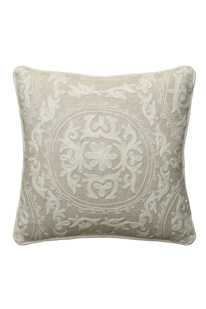 Floral Embroidered Linen Cushion | Andrew Martin Yurt | Oroatrade.com