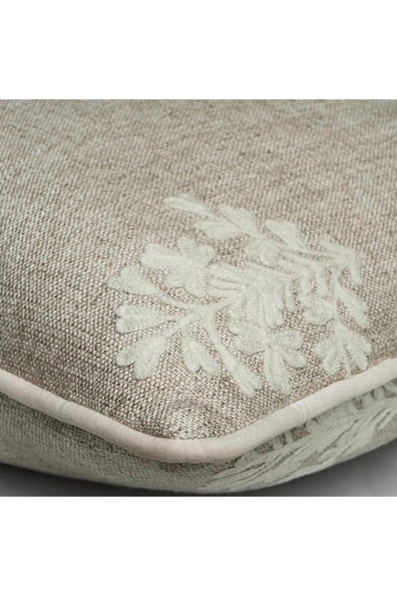 Ivory Linen Embroidered Cushion | Andrew Martin Alba | Oroatrade.com