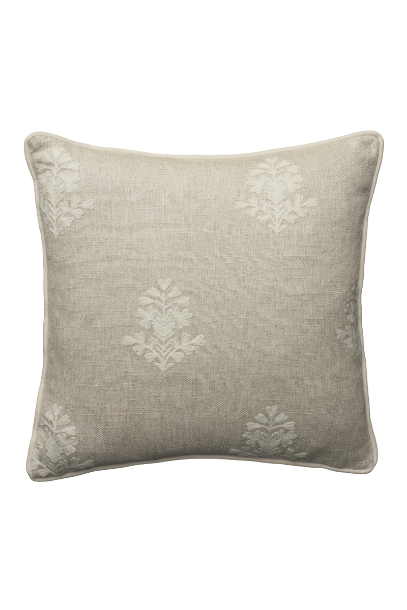 Ivory Linen Embroidered Cushion | Andrew Martin Alba | Oroatrade.com