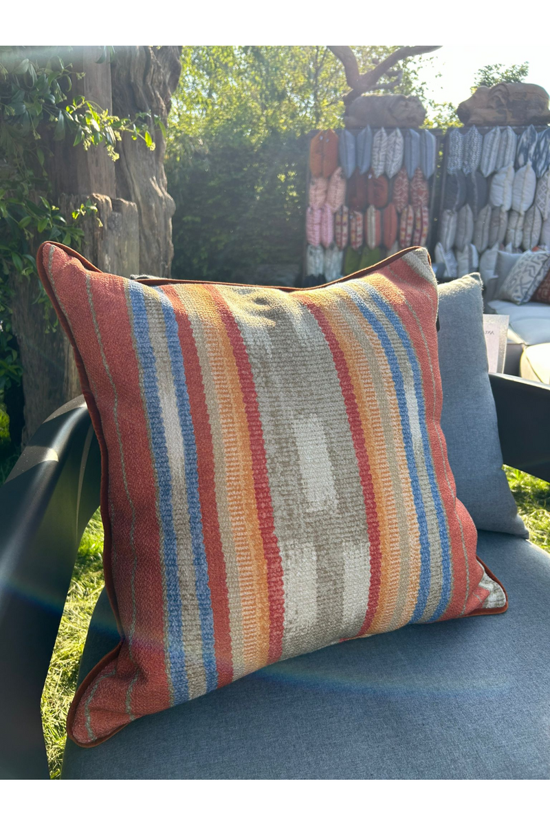 Multi-Colored Stripe Outdoor Cushion | Andrew Martin Brick | Oroatrade.com