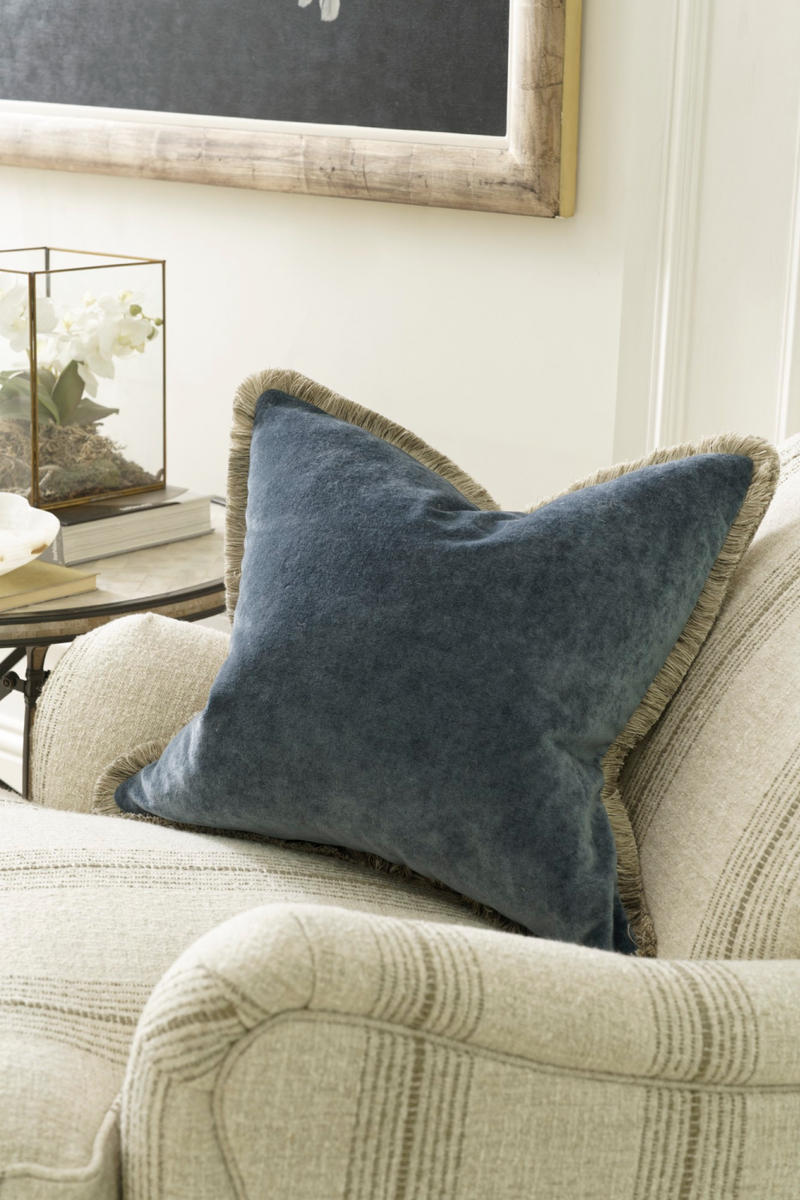 Two-Tone Trimmed Velvet Cushion | Andrew Martin Venetia | Oroatrade.com