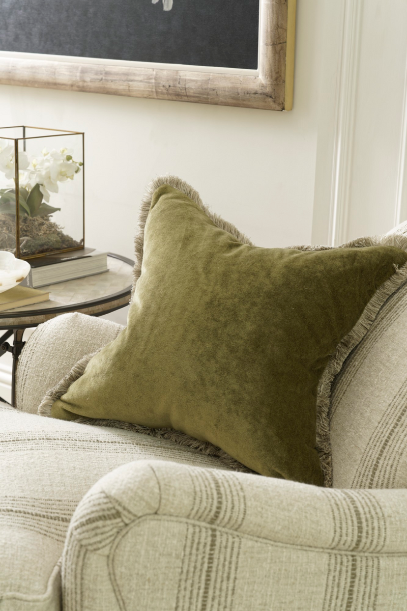 Two-Tone Trimmed Velvet Cushion | Andrew Martin Venetia | Oroatrade.com