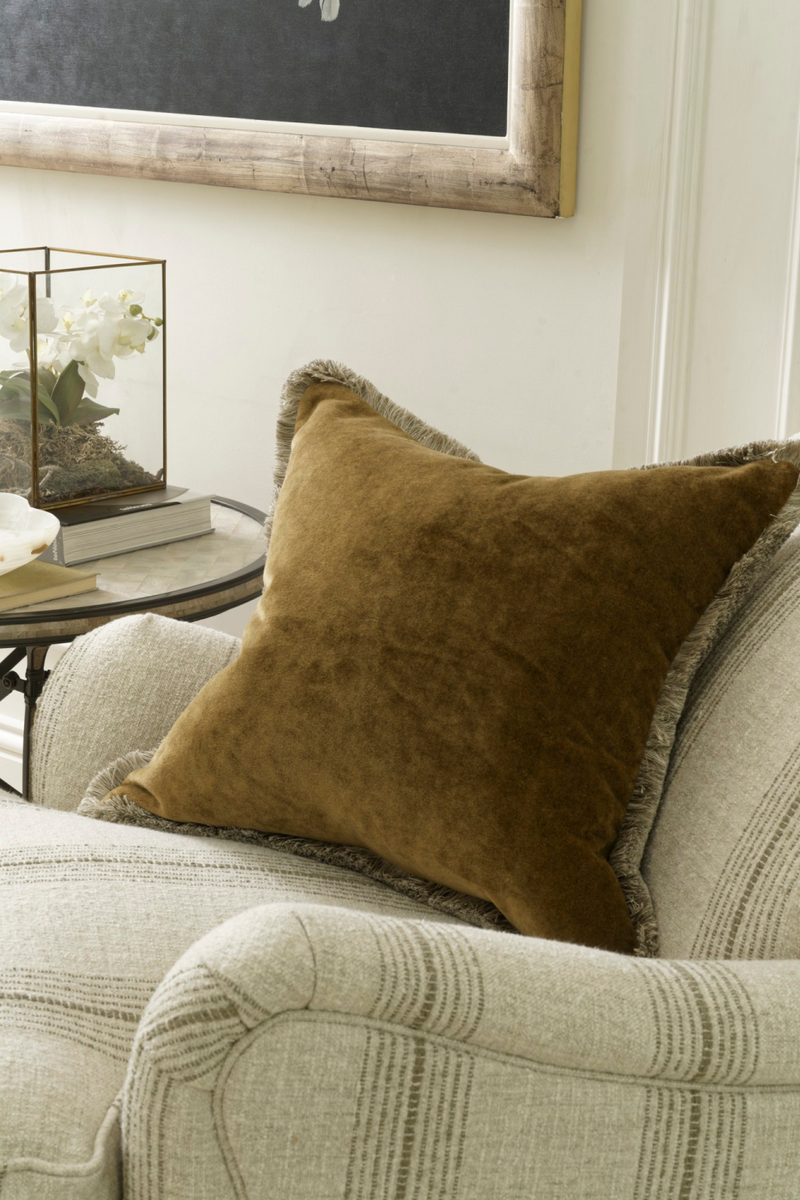 Two-Tone Trimmed Velvet Cushion | Andrew Martin Venetia | Oroatrade.com