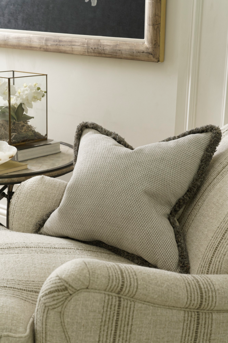 Chenille Herringbone Trimmed Cushion | Andrew Martin Sanremo | Oroatrade.com