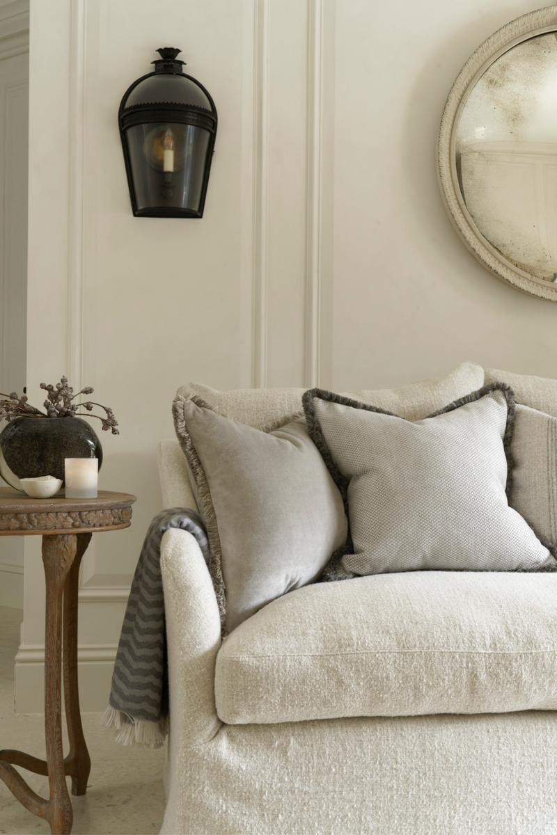 Chenille Herringbone Trimmed Cushion | Andrew Martin Sanremo | Oroatrade.com