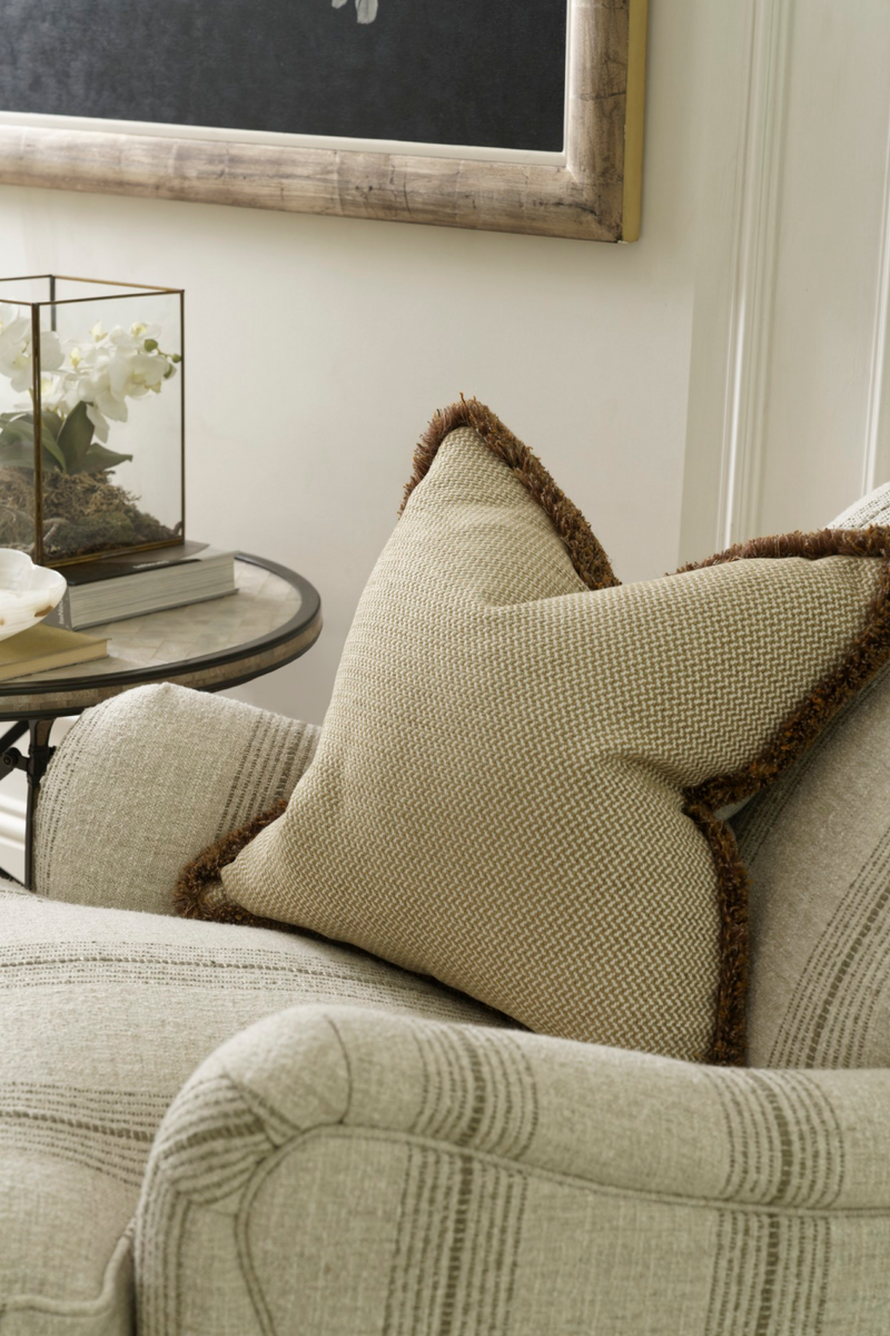 Chenille Herringbone Trimmed Cushion | Andrew Martin Sanremo | Oroatrade.com