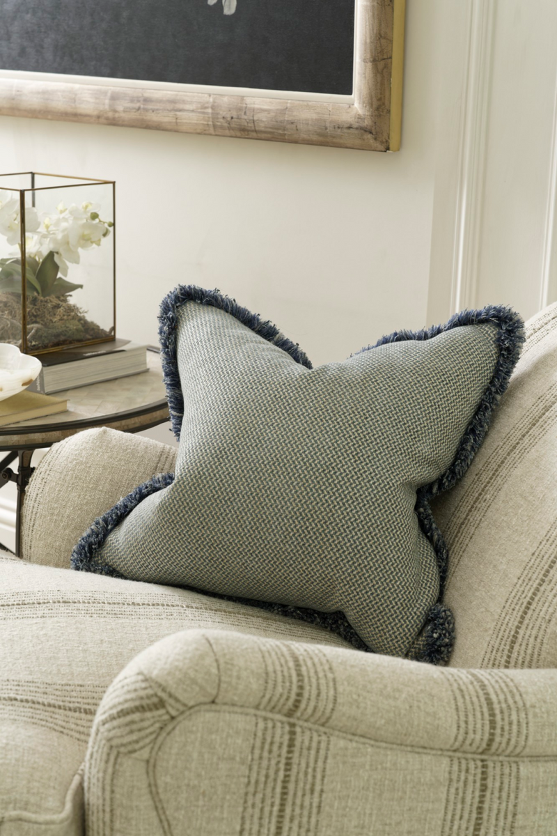 Chenille Herringbone Trimmed Cushion | Andrew Martin Sanremo | Oroatrade.com