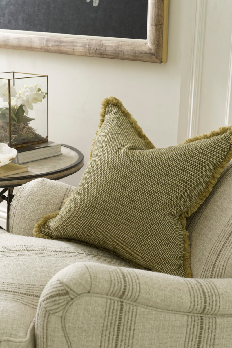 Chenille Herringbone Trimmed Cushion | Andrew Martin Sanremo | Oroatrade.com