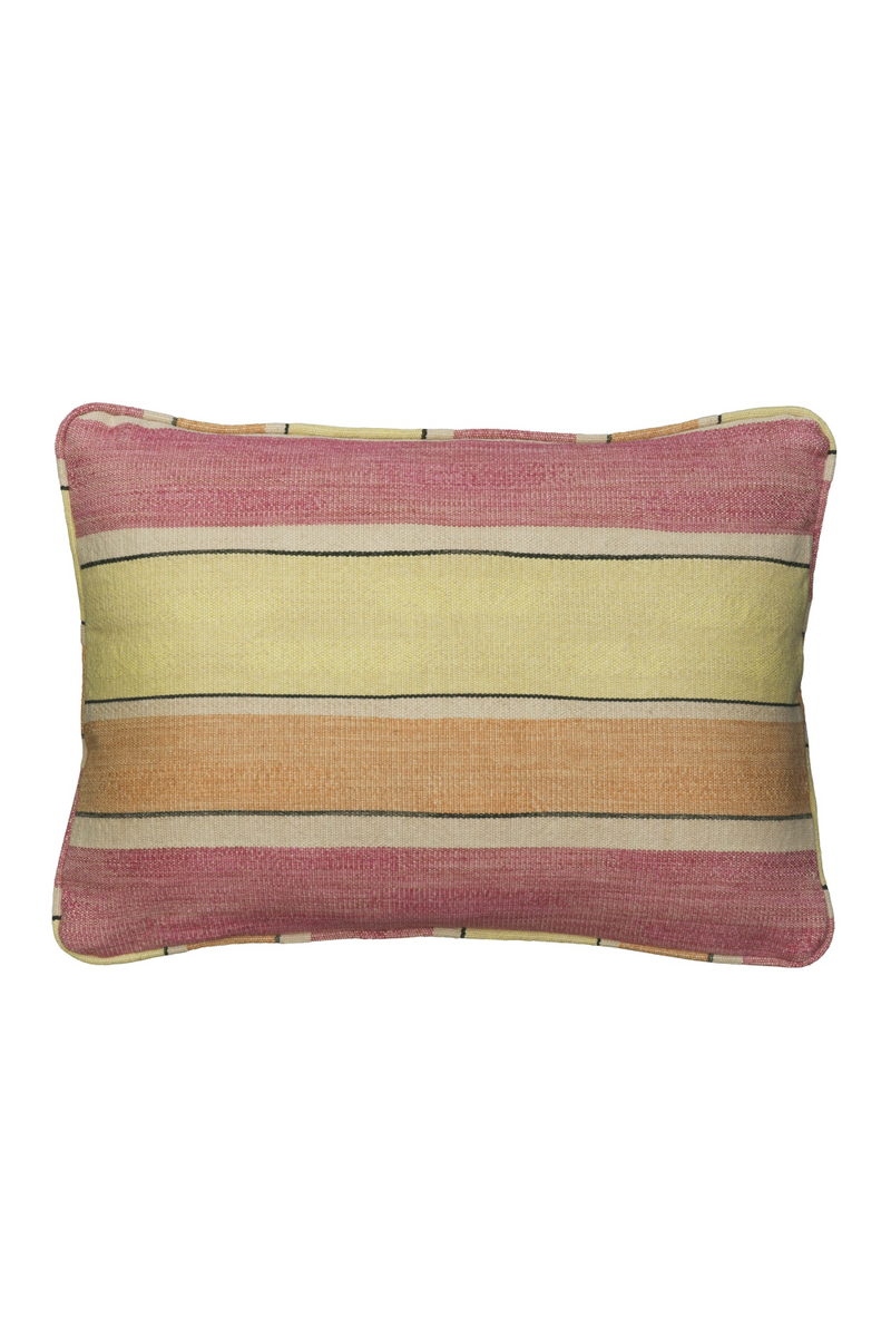 Striped Linen Rectangular Cushion | Andrew Martin Santorini Lime Rose | Oroatrade.com