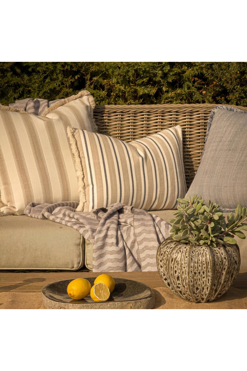 Trimmed Stripe Outdoor Cushion | Andrew Martin Tote | Oroatrade.com