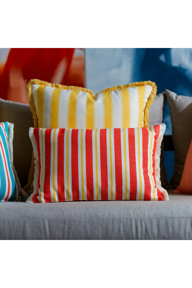 Trimmed Stripe Outdoor Cushion | Andrew Martin Tote | Oroatrade.com