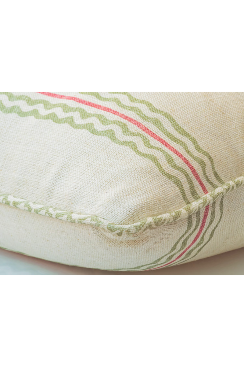 Wavy Stripes Linen Cushion | Andrew Martin Rhubarb | Oroatrade.com