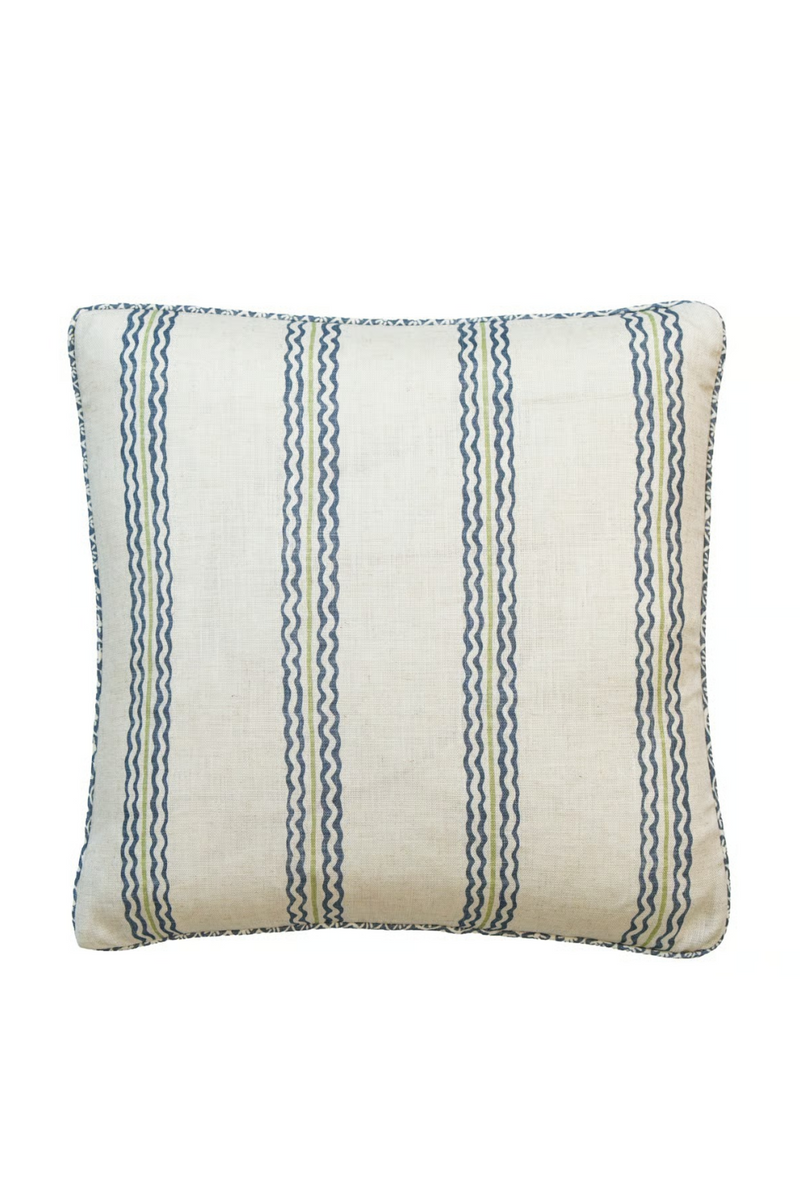 Wavy Stripes Linen Cushion | Andrew Martin Rhubarb | Oroatrade.com