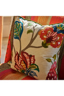 Tropical Embroidered Throw Pillow | Andrew Martin Pomegranate