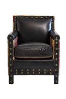 Brown Leather Kilim Chair | Andrew Martin Marlborough | Oroatrade.com