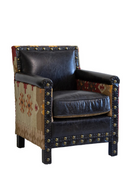 Brown Leather Kilim Chair | Andrew Martin Marlborough | Oroatrade.com