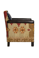 Brown Leather Kilim Chair | Andrew Martin Marlborough | Oroatrade.com