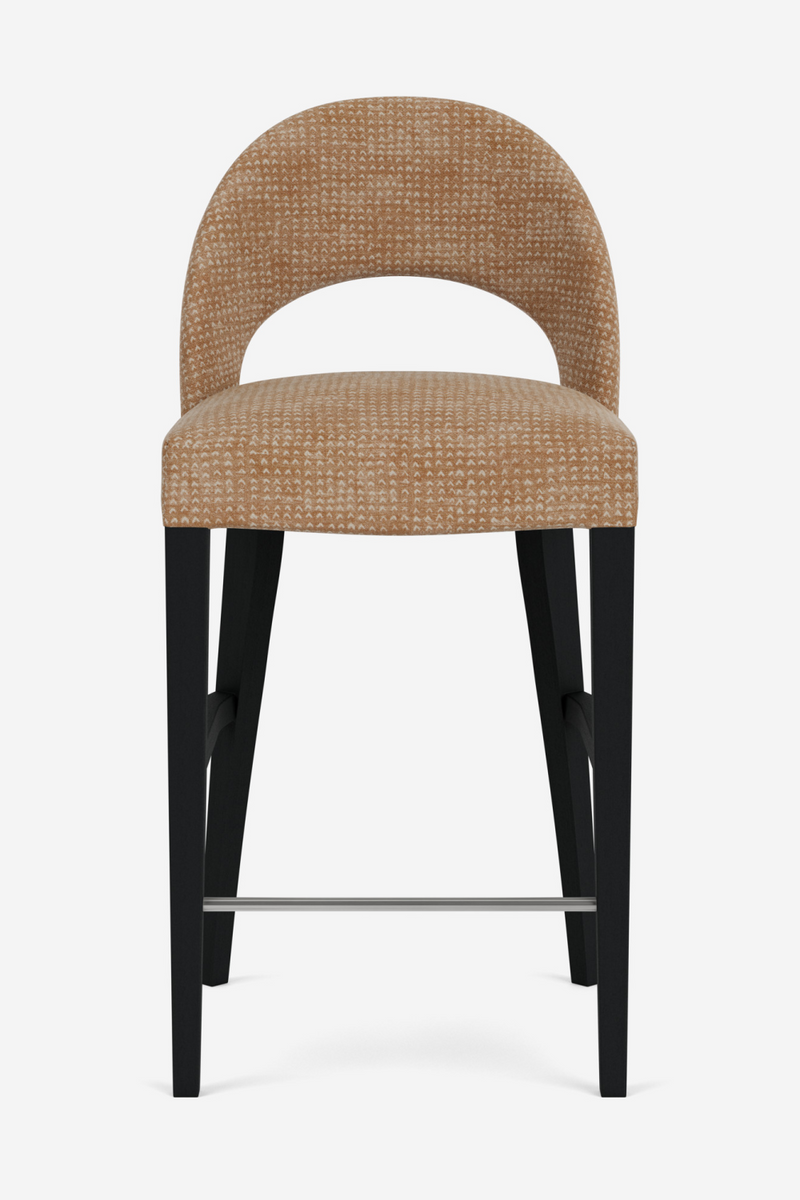 Brown Cut-Out Back Modern Barstool | Andrew Martin Dune | Oroatrade.com