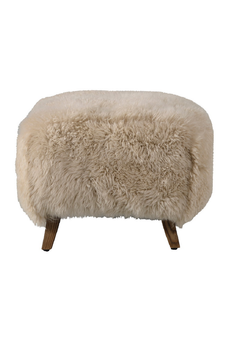Long-Haired Sheepskin Footstool | Andrew Martin Cabana | Oroatrade.com