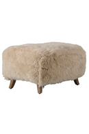 Long-Haired Sheepskin Footstool | Andrew Martin Cabana | Oroatrade.com