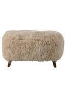 Long-Haired Sheepskin Footstool | Andrew Martin Cabana | Oroatrade.com