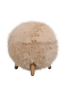 Round Beige Sheepskin Stool | Andrew Martin Pastekh | Oroatrade.com
