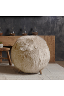 Round Beige Sheepskin Stool | Andrew Martin Pastekh | Oroatrade.com