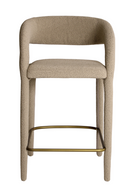 Beige Bouclé Curved Bar Stool | Andrew Martin Knox | Oroatrade.com